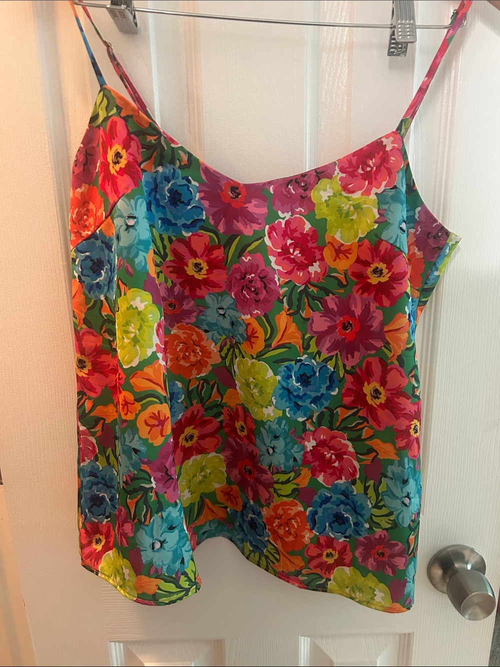 Floral Print Spaghetti Strap Tank Top - Multi